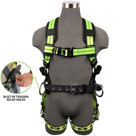 Safewaze PRO+ Construction Harness: 3D, QC Chest, TB Legs, Trauma relief, 2X 023-1246